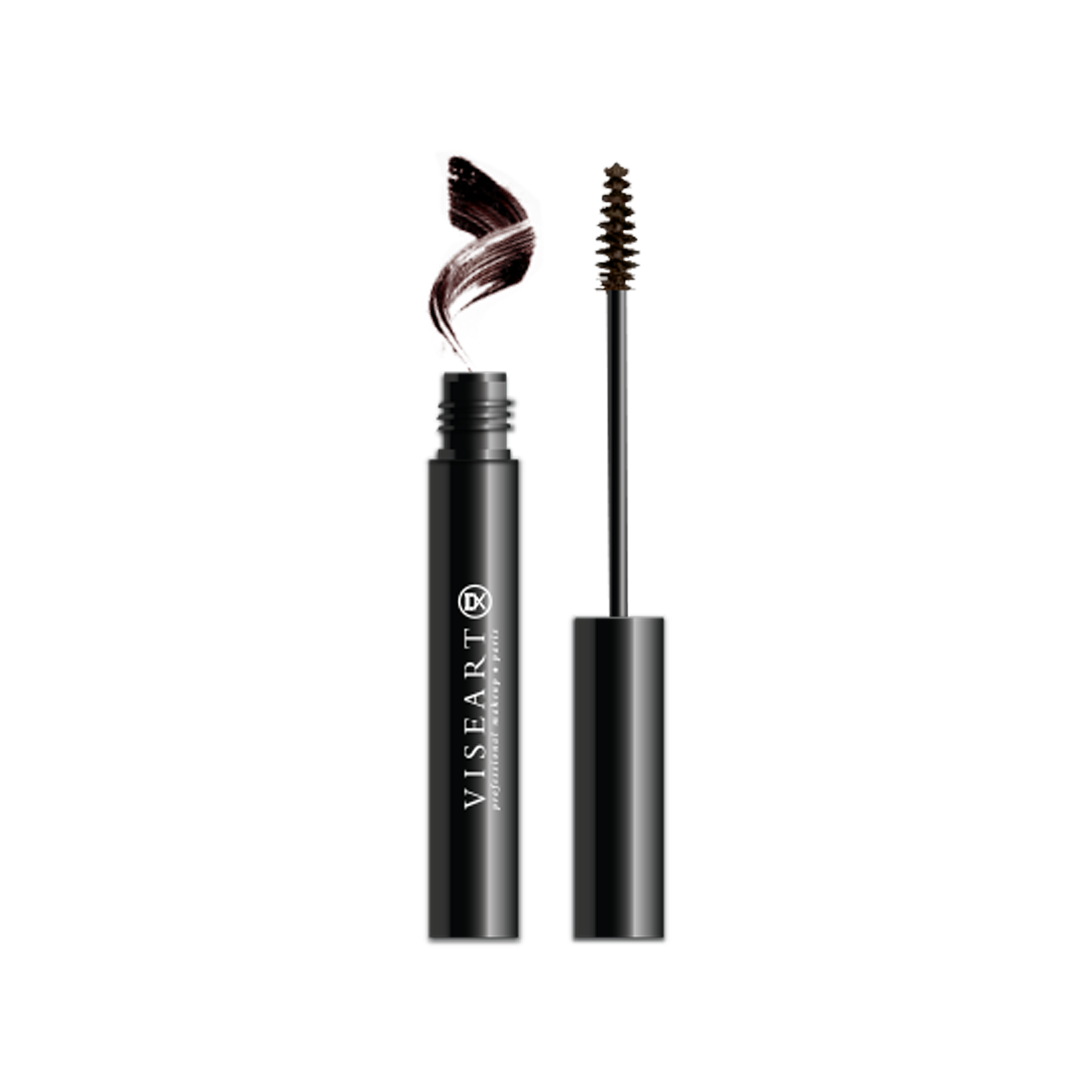 Viseart Tinted Brow Gel in ‘Chocolate’ — a rich, warm brown shade in a sleek tube with a precision spoolie applicator.