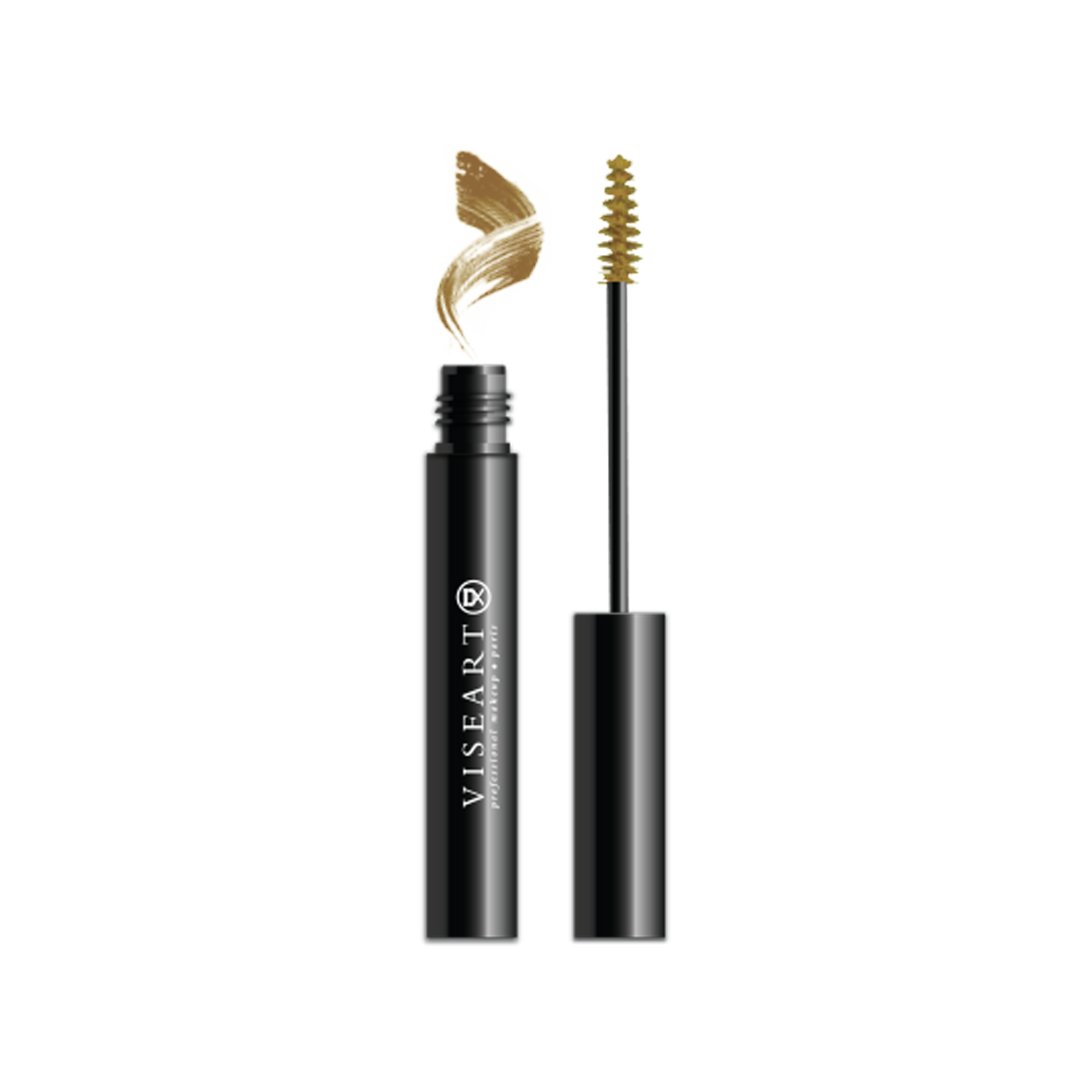 Viseart Tinted Brow Gel in ‘Fair Light’ — a light ash blonde shade in a sleek tube with a precision spoolie applicator.