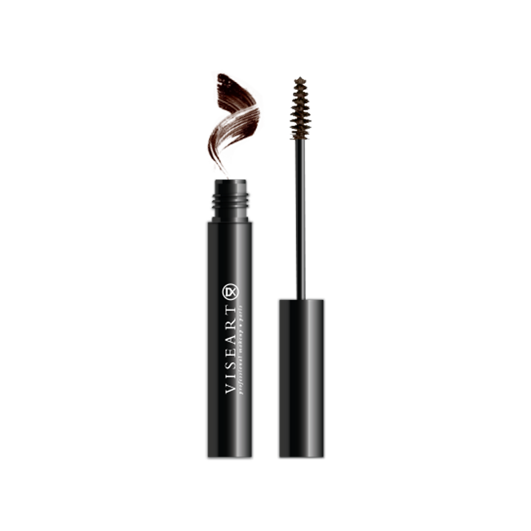 Viseart Tinted Brow Gel in ‘Medium Warm’ — a warm-toned medium brown shade in a sleek tube with a precision spoolie applicator.