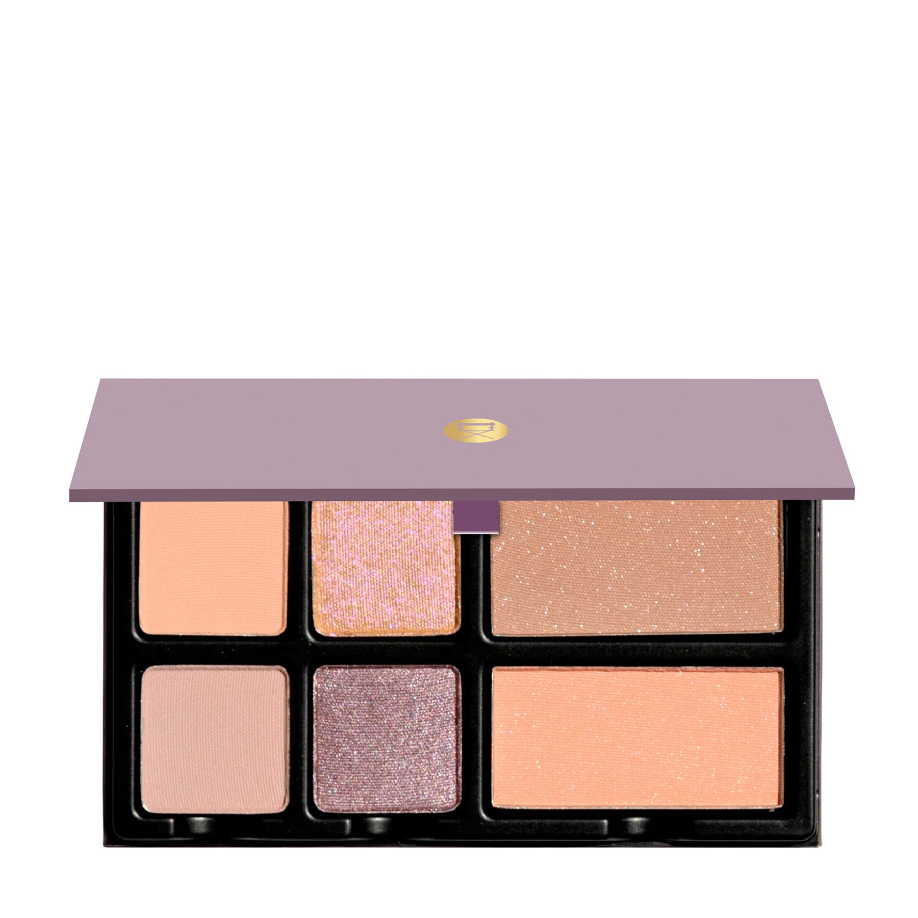 Fleurette Coeur open palette with sheer lilac, soft pink, icy nude, and pale mauve tones in soft matte and pearlescent finishes.