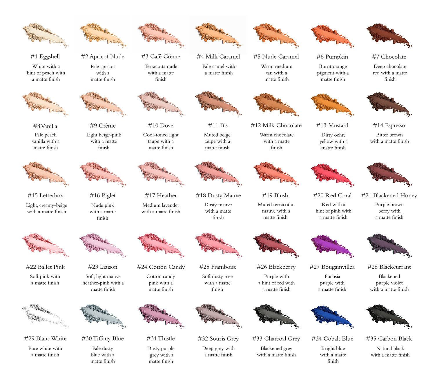 Viseart Paris VisePro Grande Pro 1x Palette Single Shade Descriptions