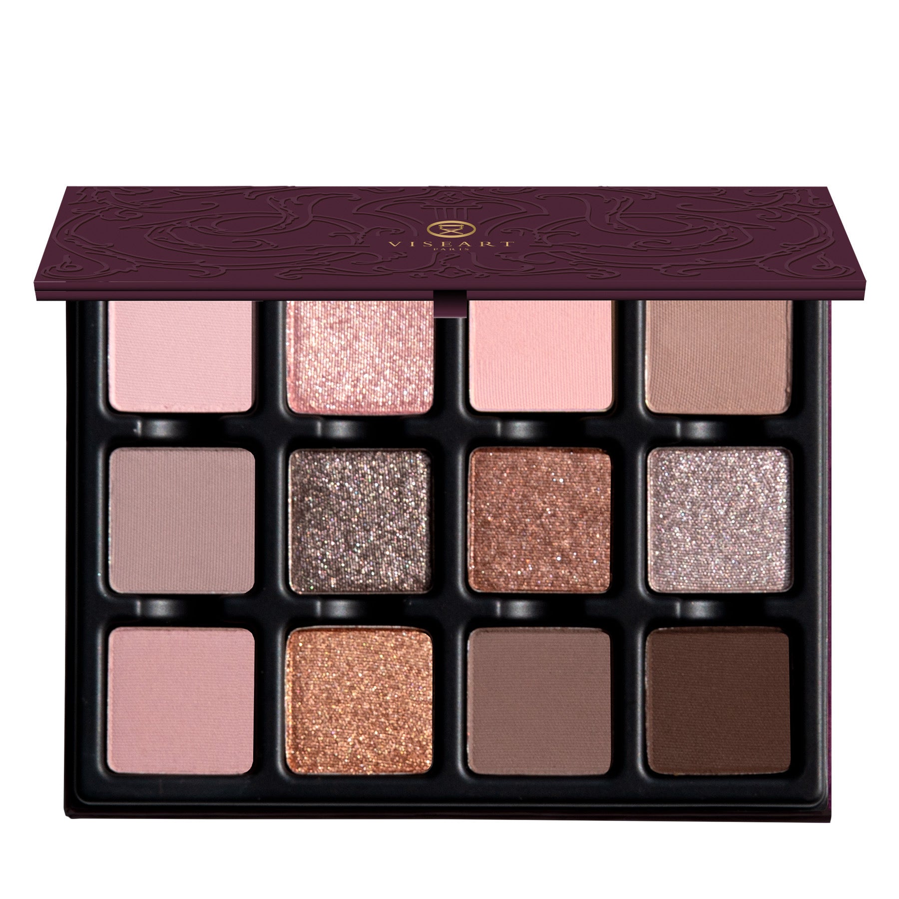 Lilas Lumière Étendu palette featuring radiant champagne, soft mauve, silver taupe, lavender shimmer, ballet pink