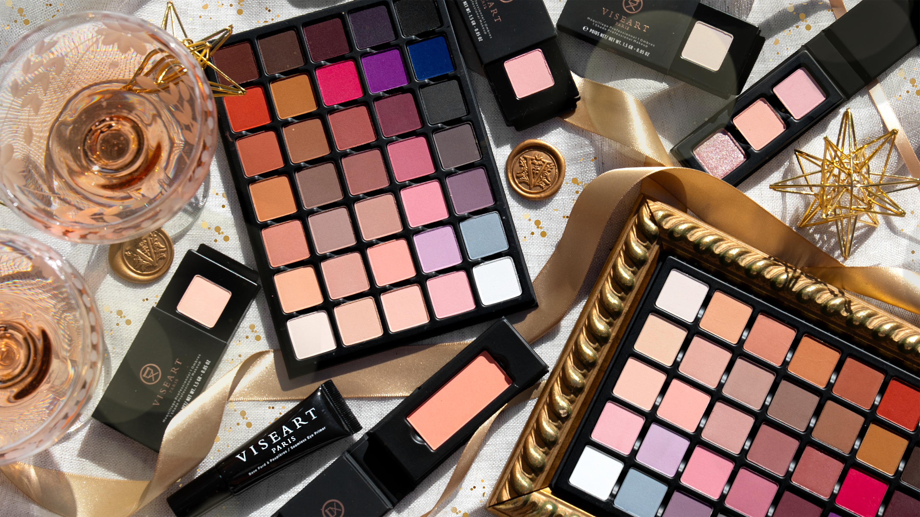 Group image highlighting the Grande Pro series, showing full-spectrum matte artistry in a refillable format.