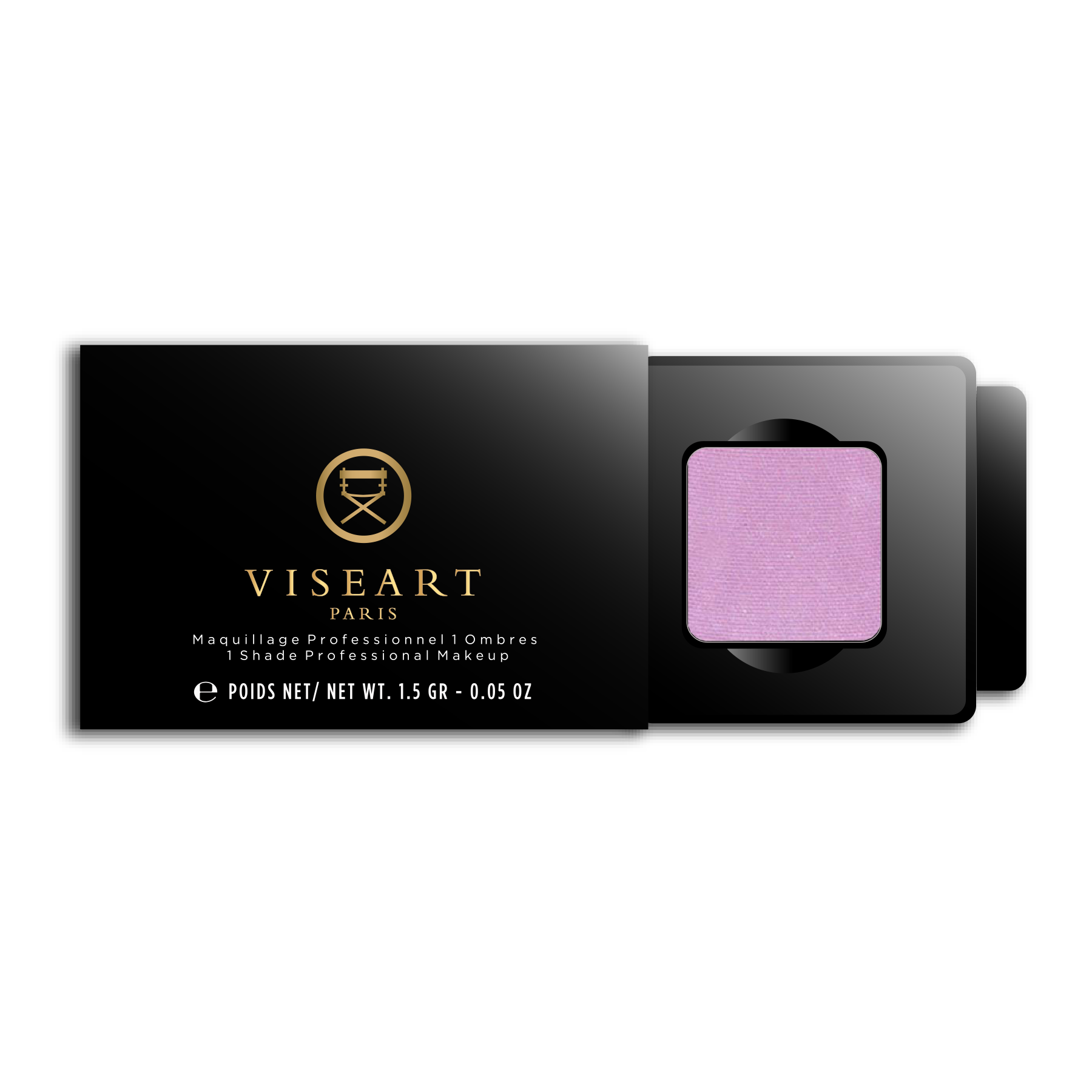 Viseart 1.5g Single Eyeshadow Pan in ‘Lilac’ — a matte light purple shade in a square metal pan with rounded corners.