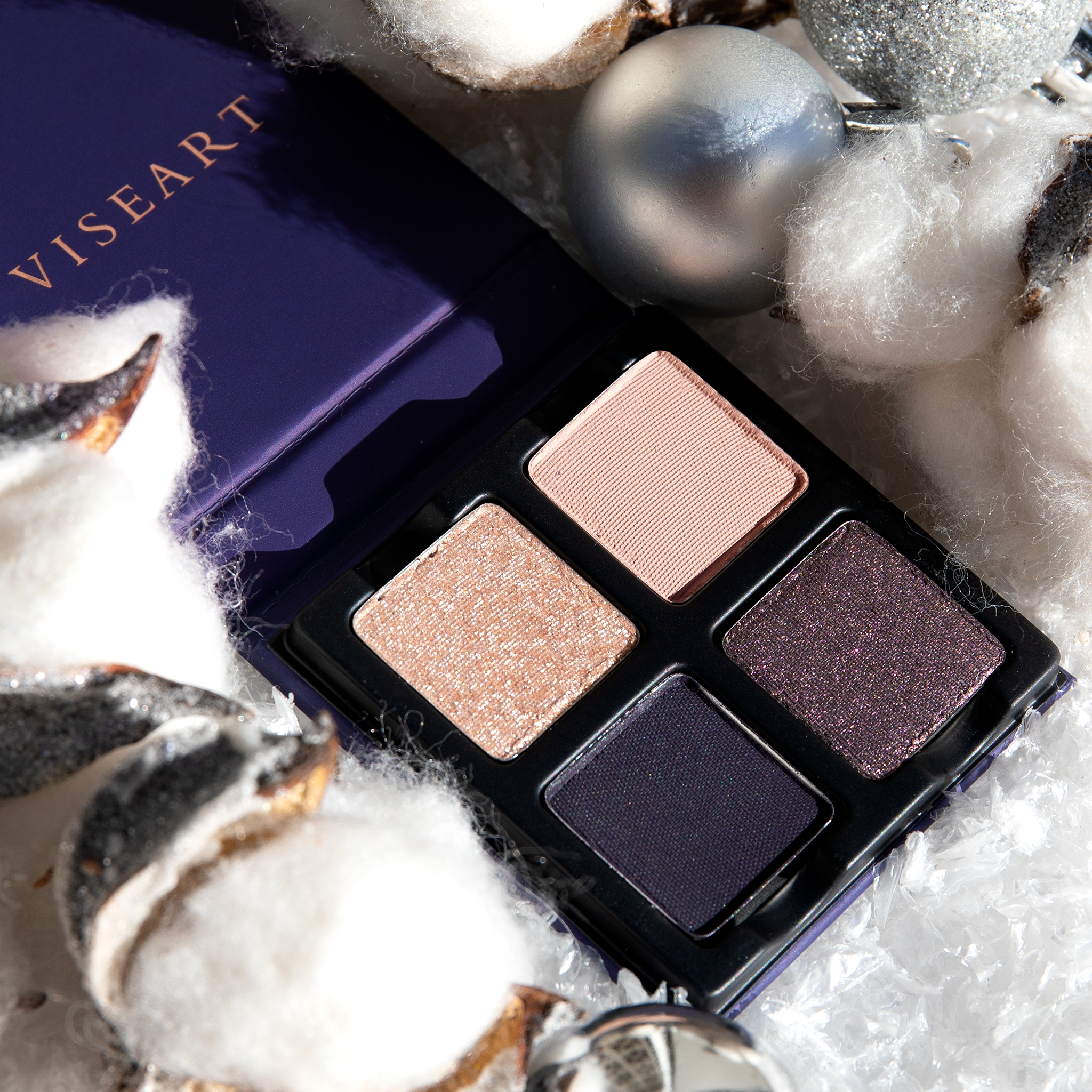 Open Petits Fours Tyrian palette with deep plum matte, fig shimmer, and antique burgundy tones.