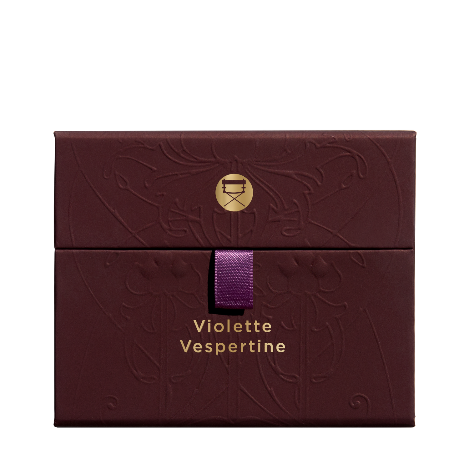 Closed Violette Vespertine Étendu palette showing twelve cool violet and taupe shades in matte and shimmer finishes.