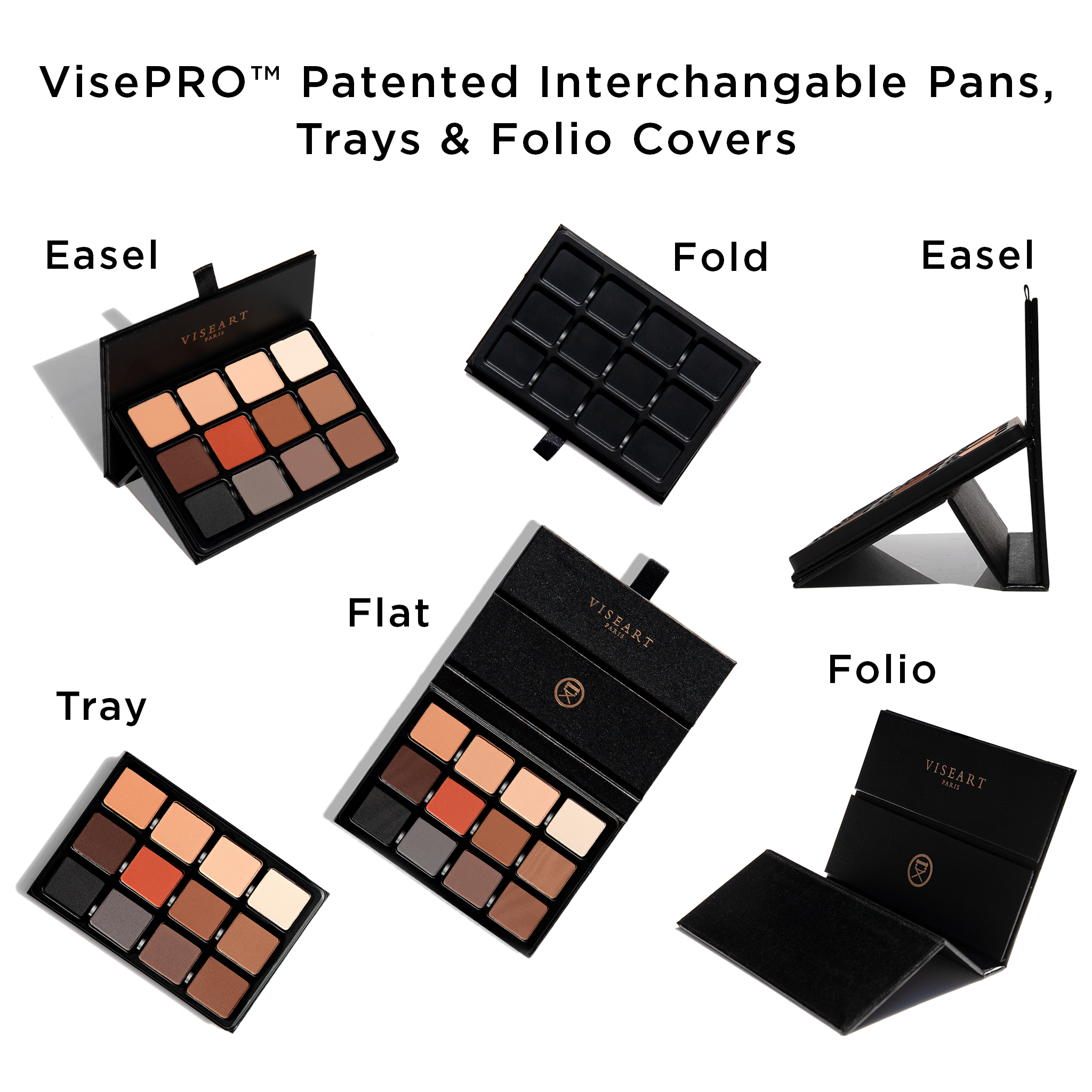 Open palette with all-matte neutral shades from ivory to bark brown, ideal for contour, lid, and brow work across all skin tones.