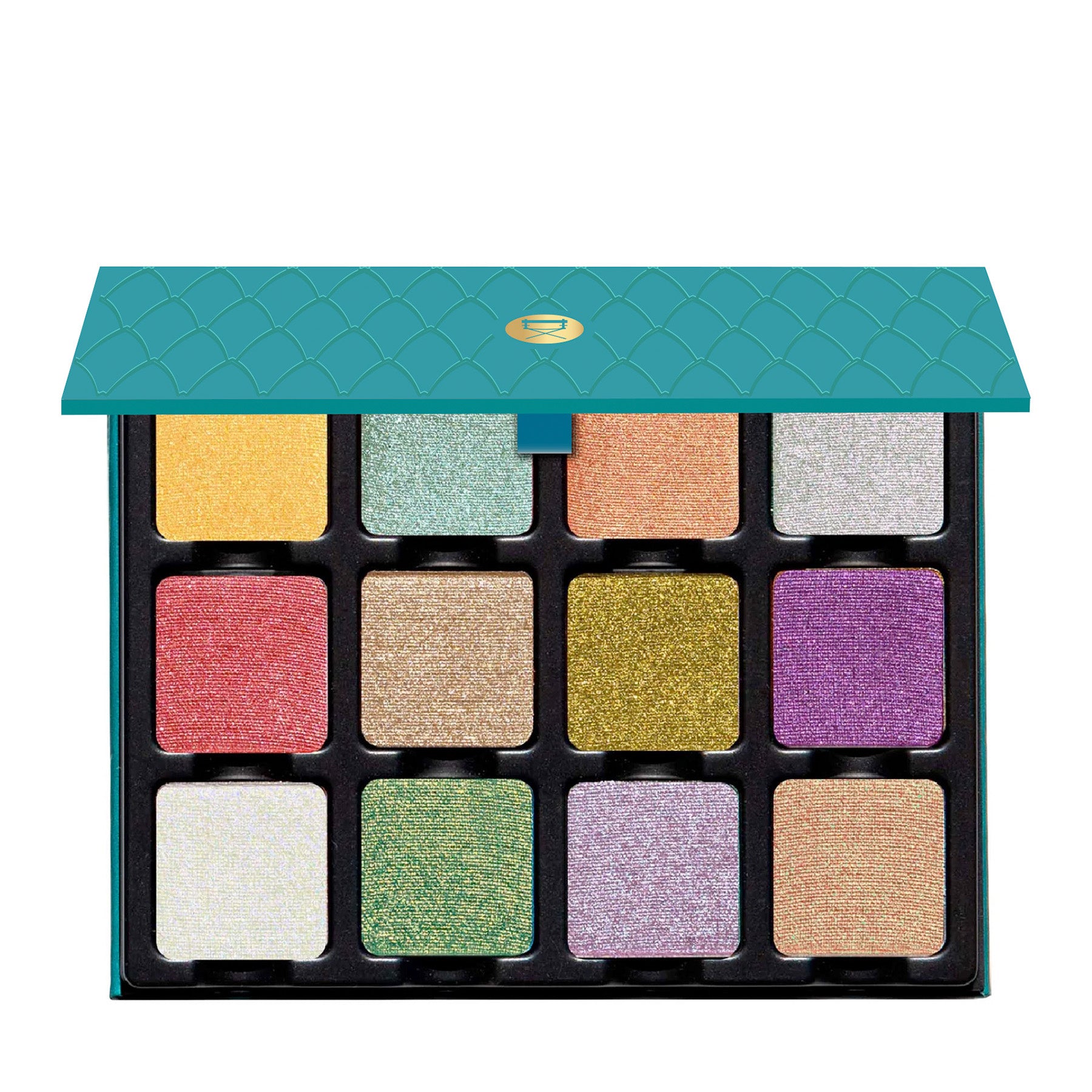 Open Petites Shimmers Coy showing duochrome shimmer shades of lilac, mermaid pink, and celestial rose with holographic sparkle.