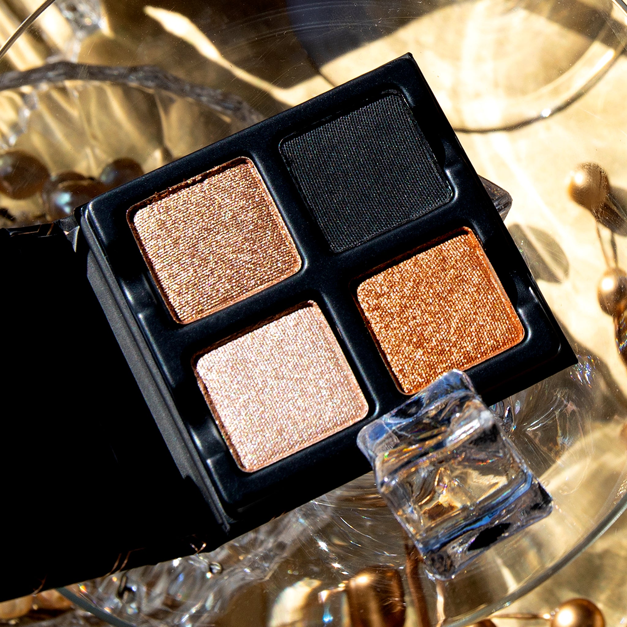Petits Fours Bullion palette with metallic gold, soft champagne shimmer, and matte black.