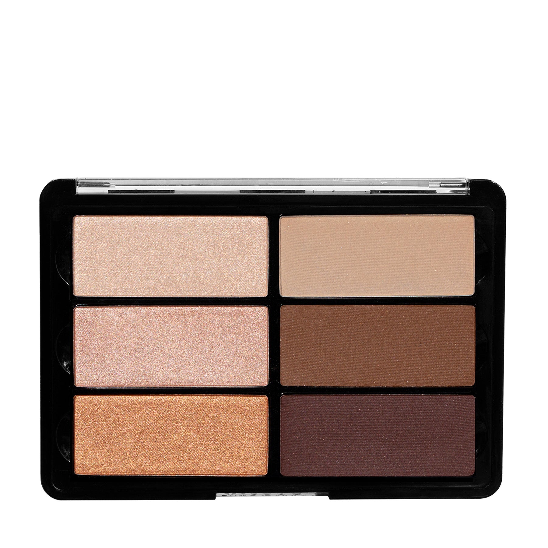 Viseart Highlight and Sculpt Palette open to reveal luminous highlighter and soft matte contour powders in warm rose gold and amber tones.