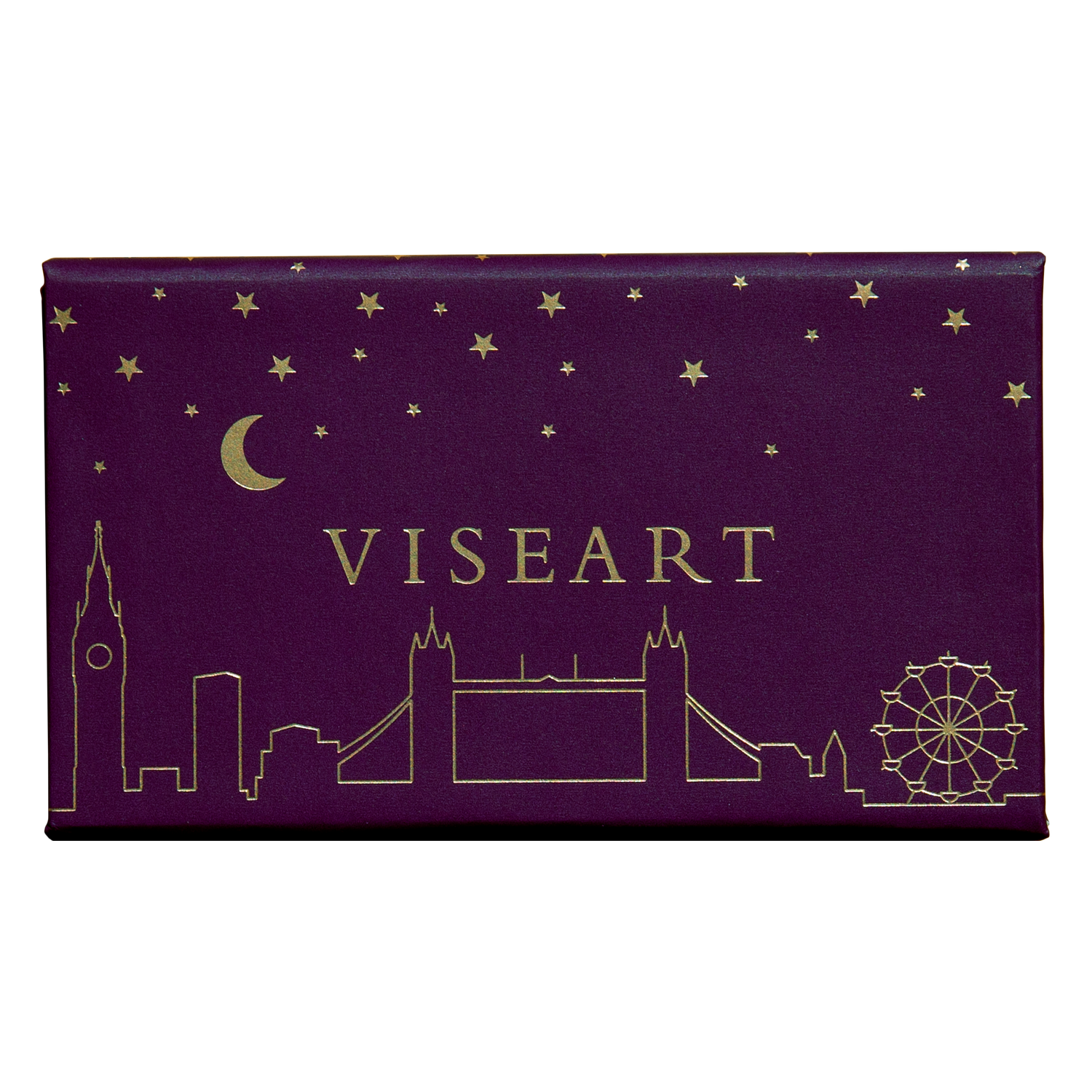 Closed view of Petit Pro London Étoile featuring cool plum, deep aubergine, and smoky violet shades in matte and shimmer finishes.
