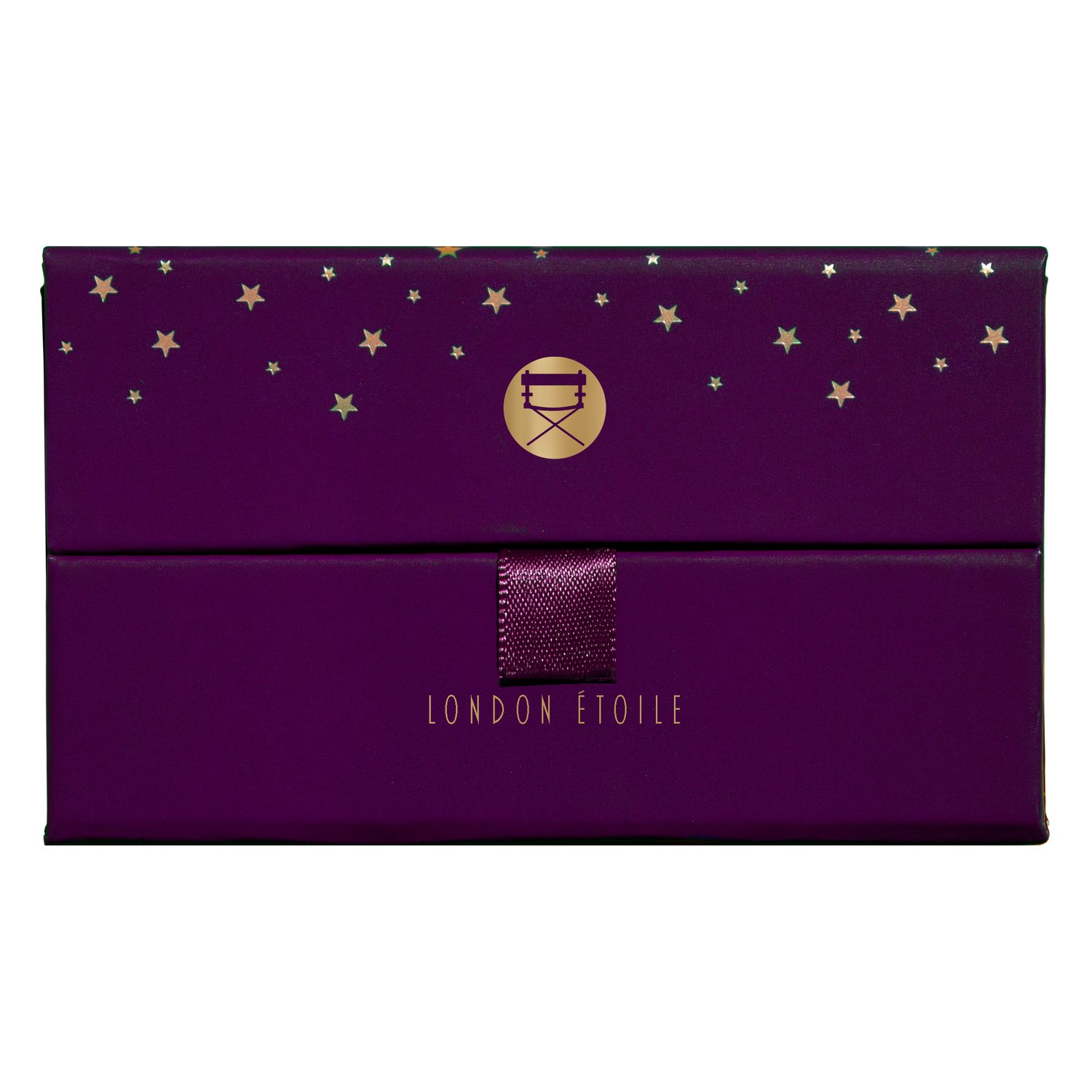 Closed view of Petit Pro London Étoile featuring cool plum, deep aubergine, and smoky violet shades in matte and shimmer finishes.