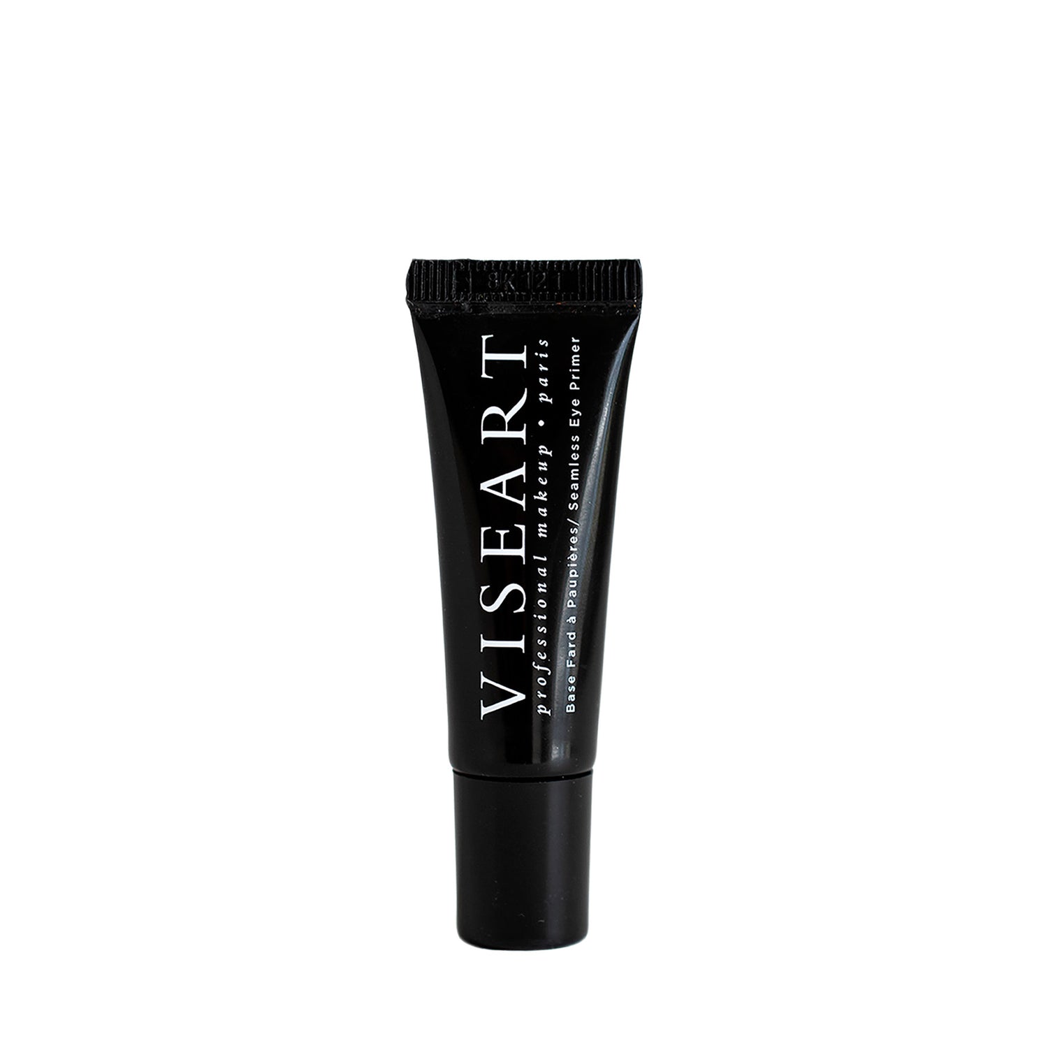Viseart Eye Primer shown as a sleek, soft-touch tube with minimalist pro packaging and a precision nozzle for application control.