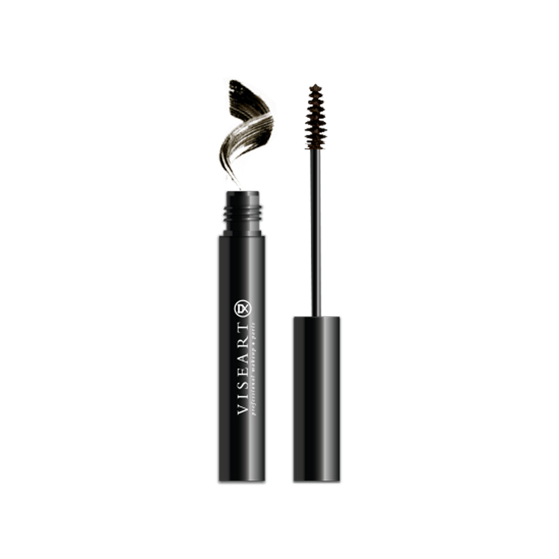 Viseart Tinted Brow Gel in ‘Dark Grey’ — a cool-toned deep grey shade in a sleek tube with a precision spoolie applicator.