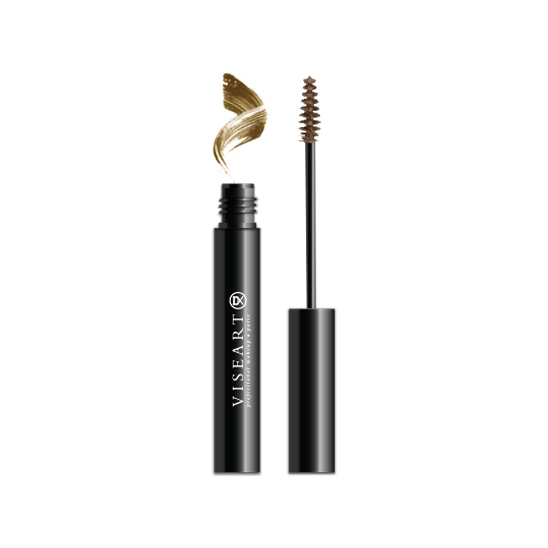 Viseart Tinted Brow Gel in ‘Fair Dark’ — a muted taupe shade in a sleek tube with a precision spoolie applicator.