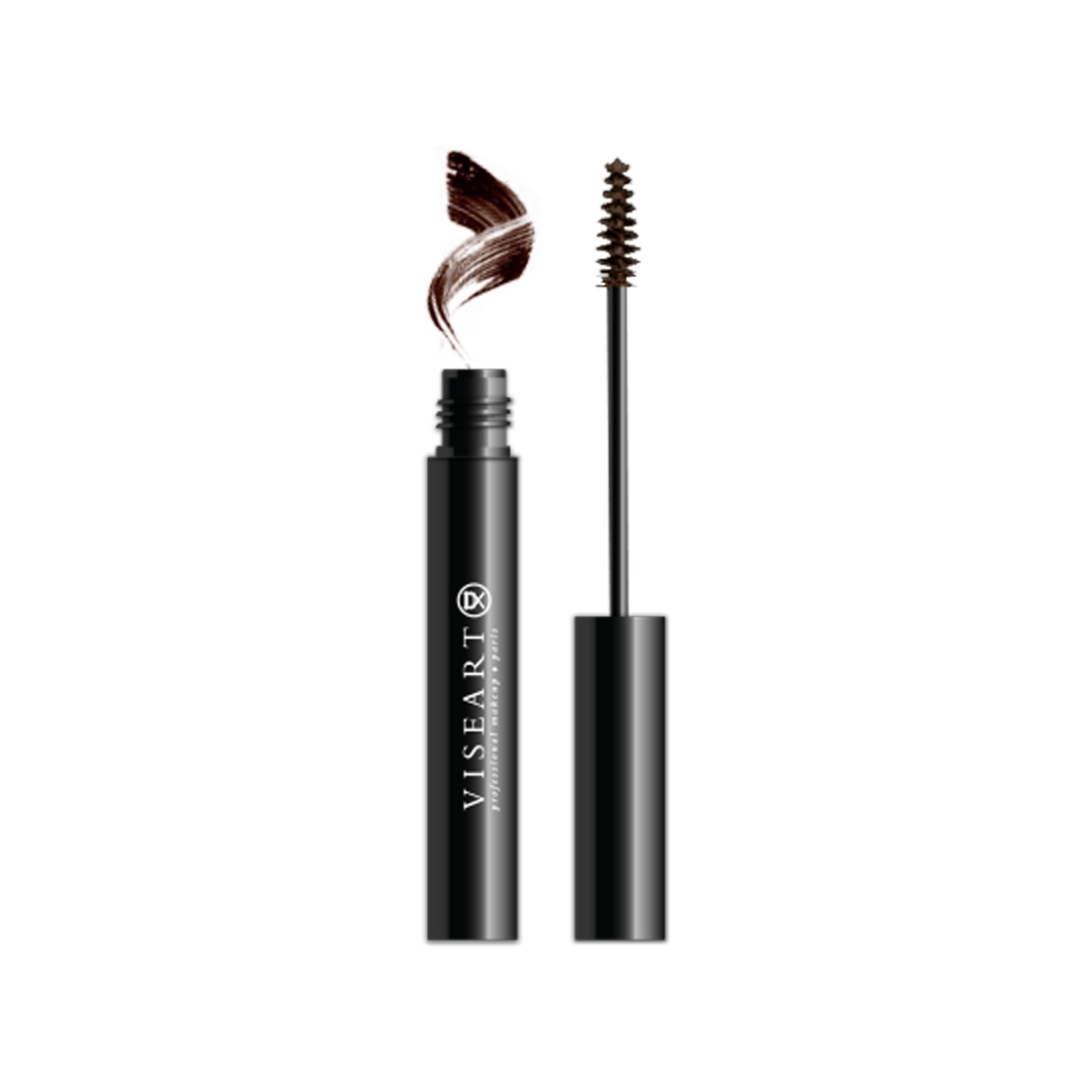 Viseart Tinted Brow Gel in ‘Medium Warm’ — a warm-toned medium brown shade in a sleek tube with a precision spoolie applicator.