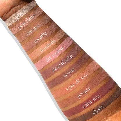 Paris Cherubine Mattes swatches arm skin tone gradient porcelain plaster rose sky