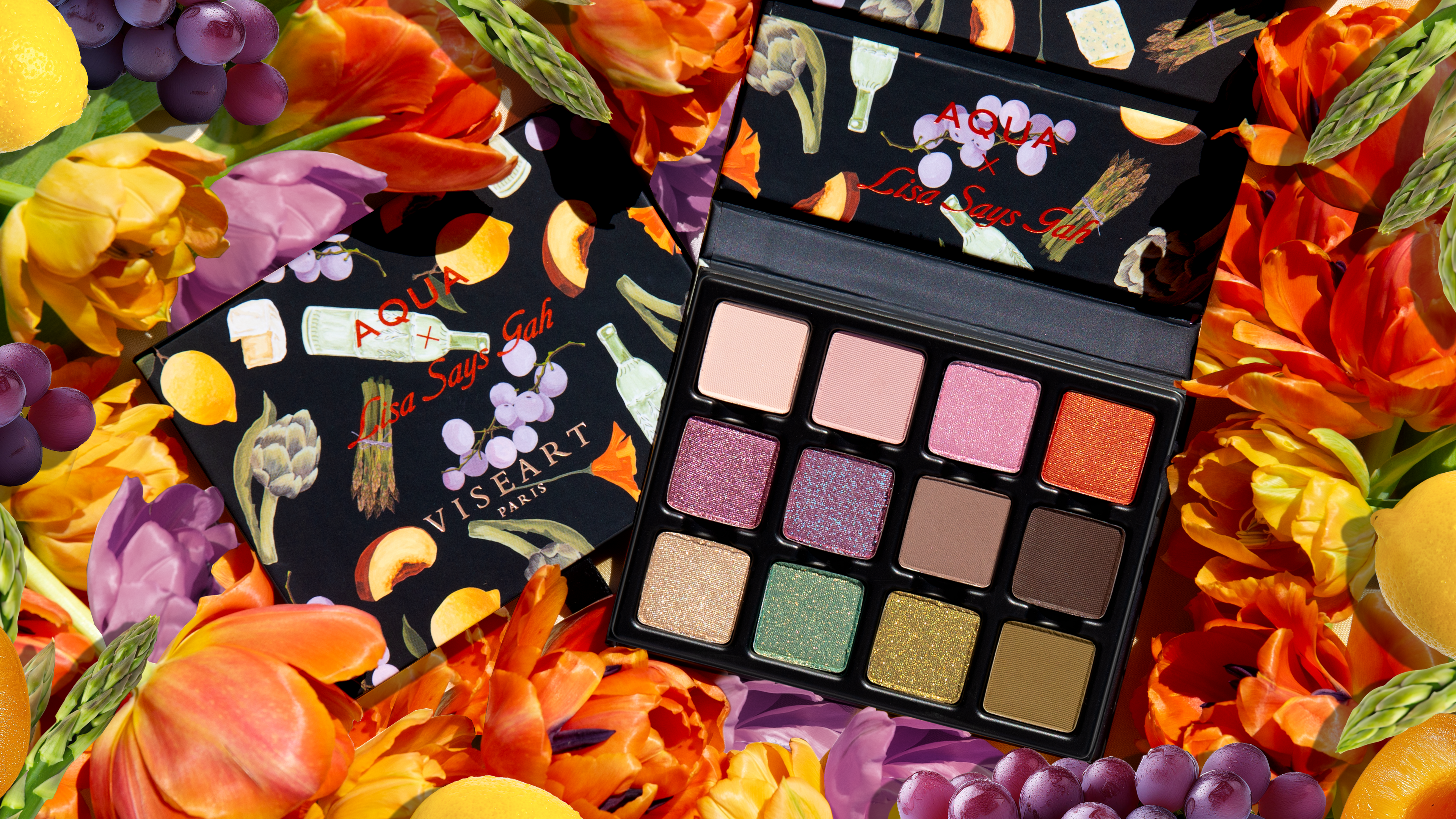 Viseart Paris, Lisa Says Gah, Bloomingdale’s, Aqua, eyeshadow palette, duochrome, multichrome, opalescent, matte, satin, French, triple-milled, pigment, pro artistry, limited edition.