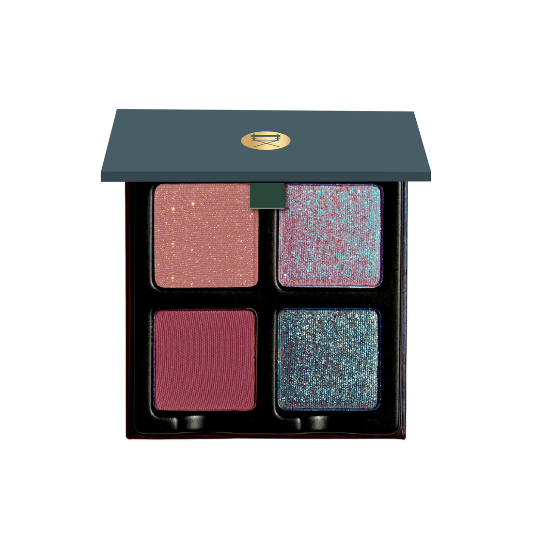  Petits Fours Violetta palette with deep plum, mauve matte, gunmetal shimmer, and purple duochrome.