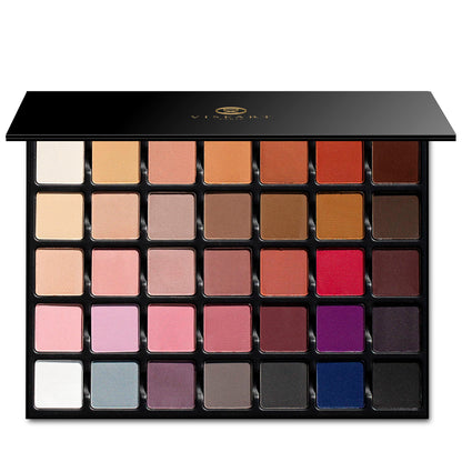 Open palette displaying 30 artist-curated matte shades from soft neutrals to bold accent tones, designed for versatile pro use.
