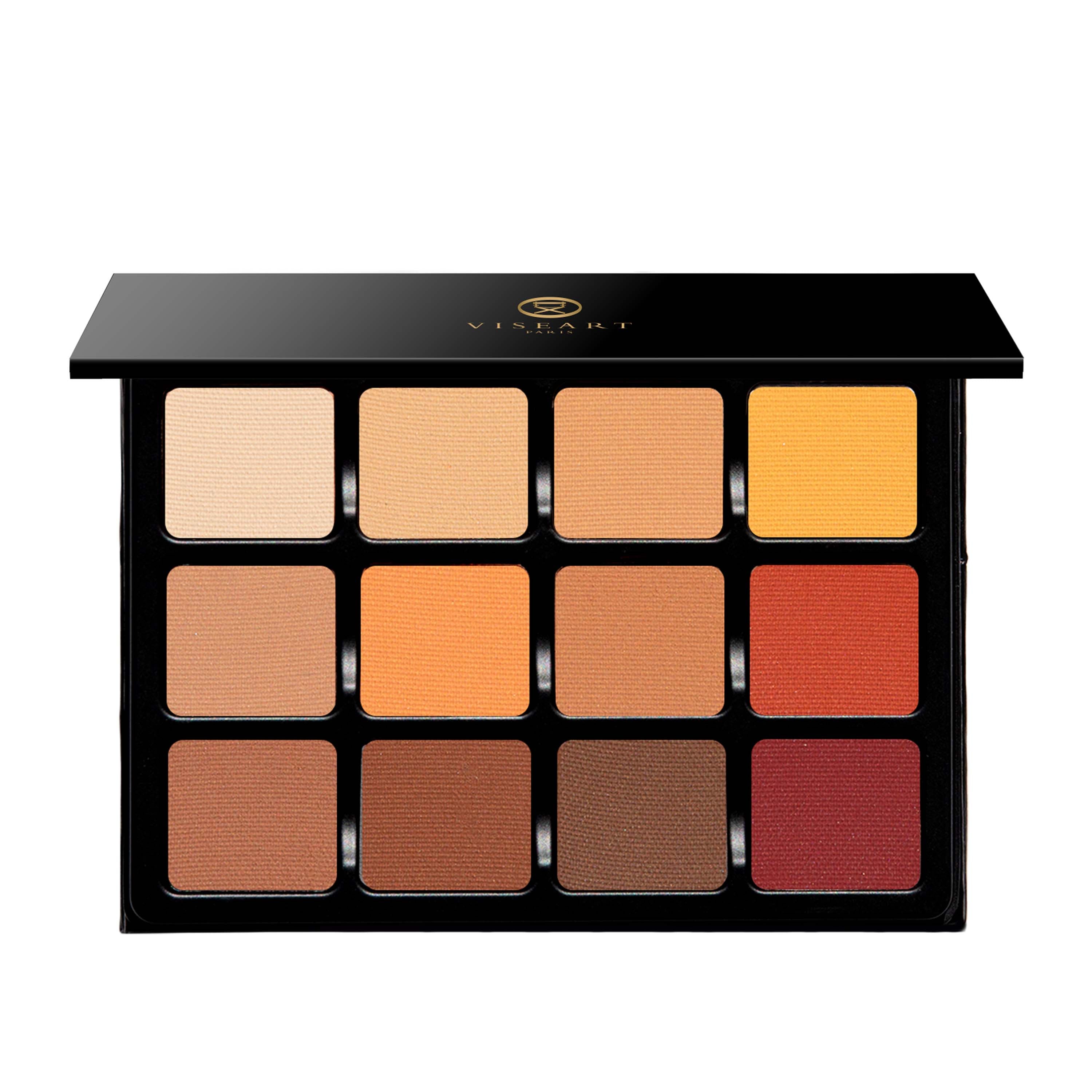 Open palette showing warm matte tones from peach to deep terracotta, perfect for pro sculpting and warm neutral artistry