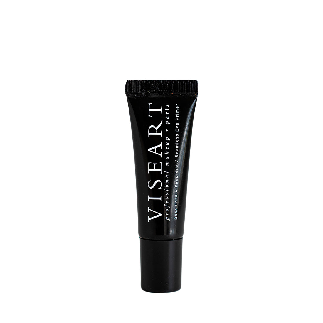 Viseart Eye Primer shown as a sleek, soft-touch tube with minimalist pro packaging and a precision nozzle for application control.