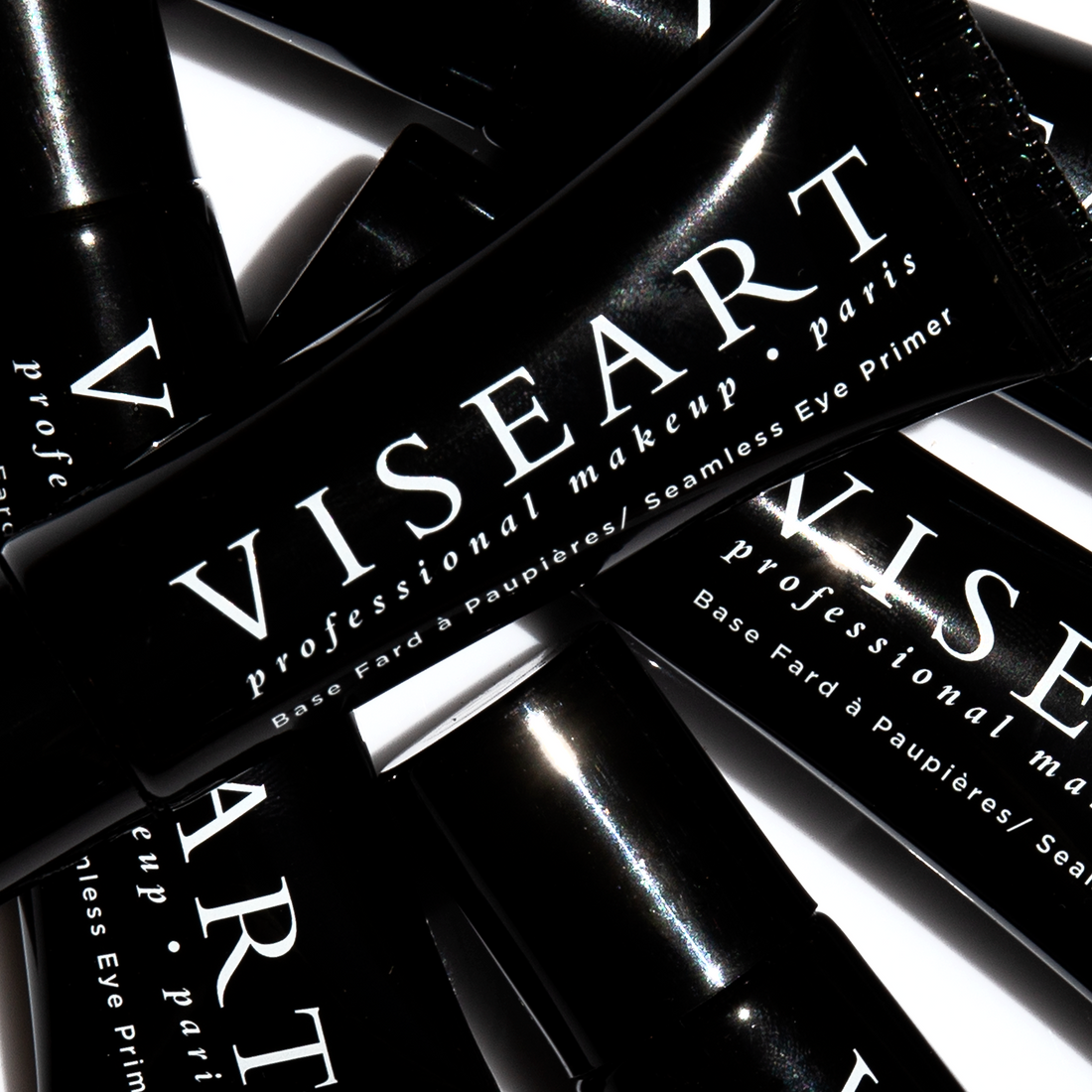 Line-up of Viseart Eye Primers, displayed together to highlight professional-grade packaging and pro kit compatibility.